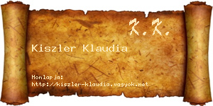 Kiszler Klaudia névjegykártya